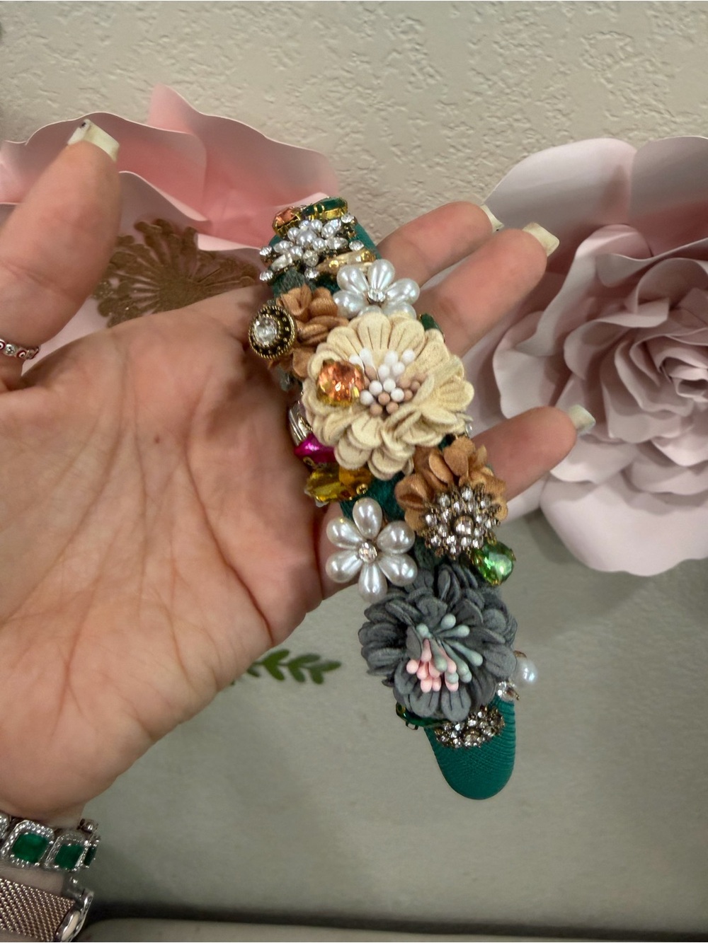 Floral Embellished Multicolor Women's headband